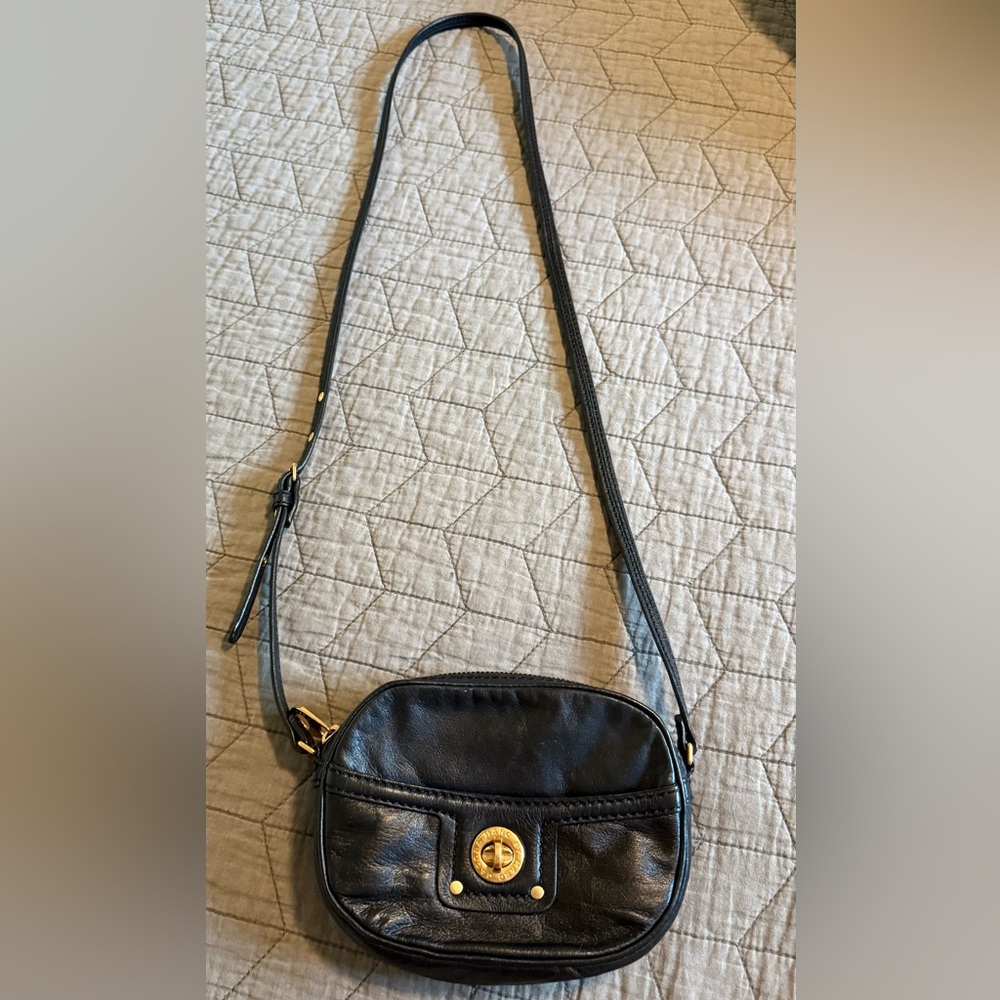 Marc By Marc Jacobs Black Crossbody Bag with Gold Hardware